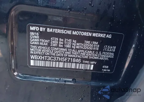 2017 BMW X1 xDrive28I z USA, uszkodzony, nr VIN WBXHT3C37H5F71846